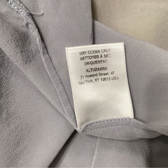 Altuzarra Silk Light Blue Button-Down Blouse Front Pockets Size 6 - Picture 10 of 11